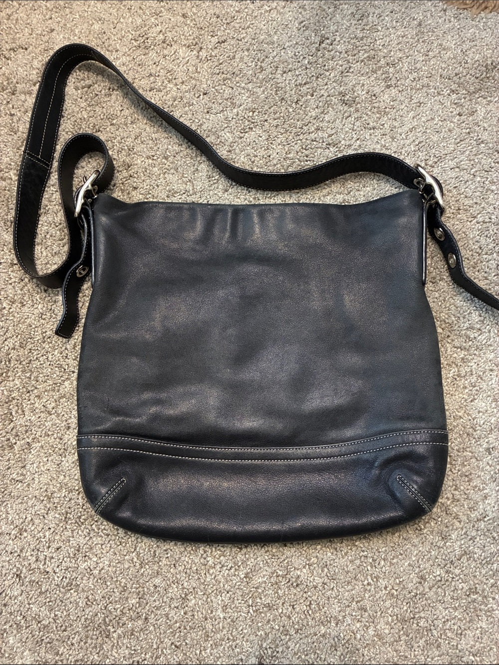 Coach Black Leather Messenger Crossbody